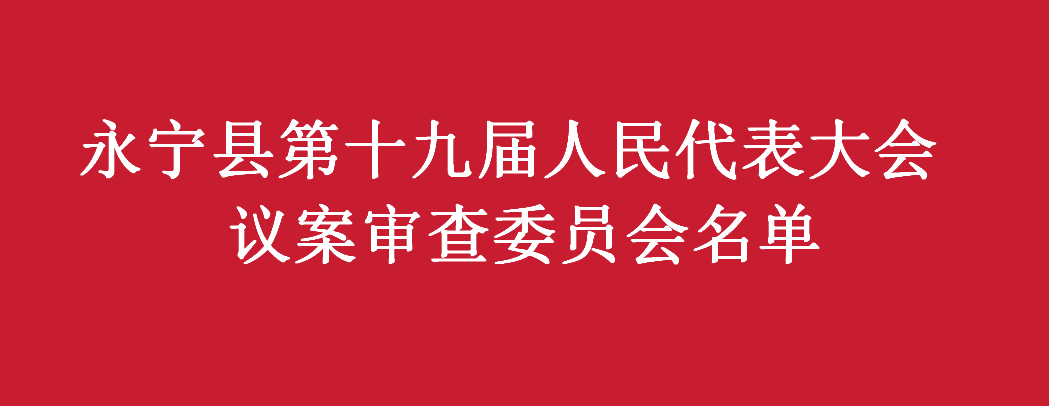 永宁县第十九届人民代表大会第四次会议 议案审查委员会名单