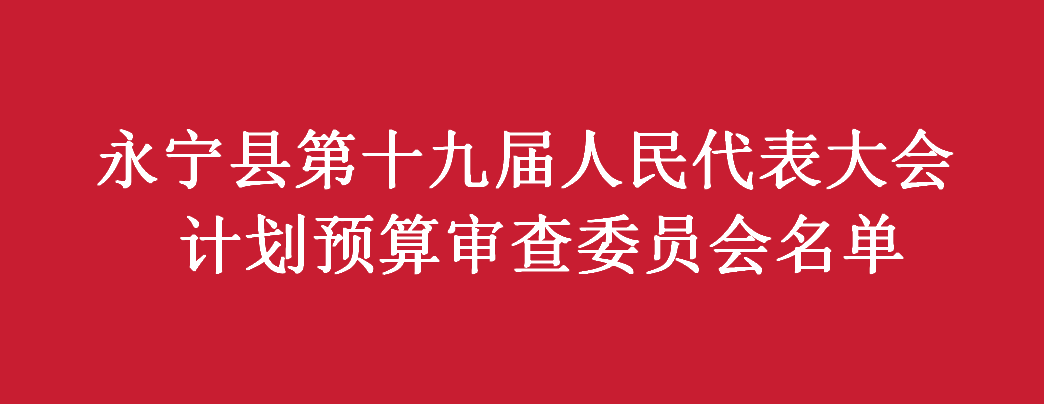 永宁县第十九届人民代表大会第四次会议 计划预算审查委员会名单